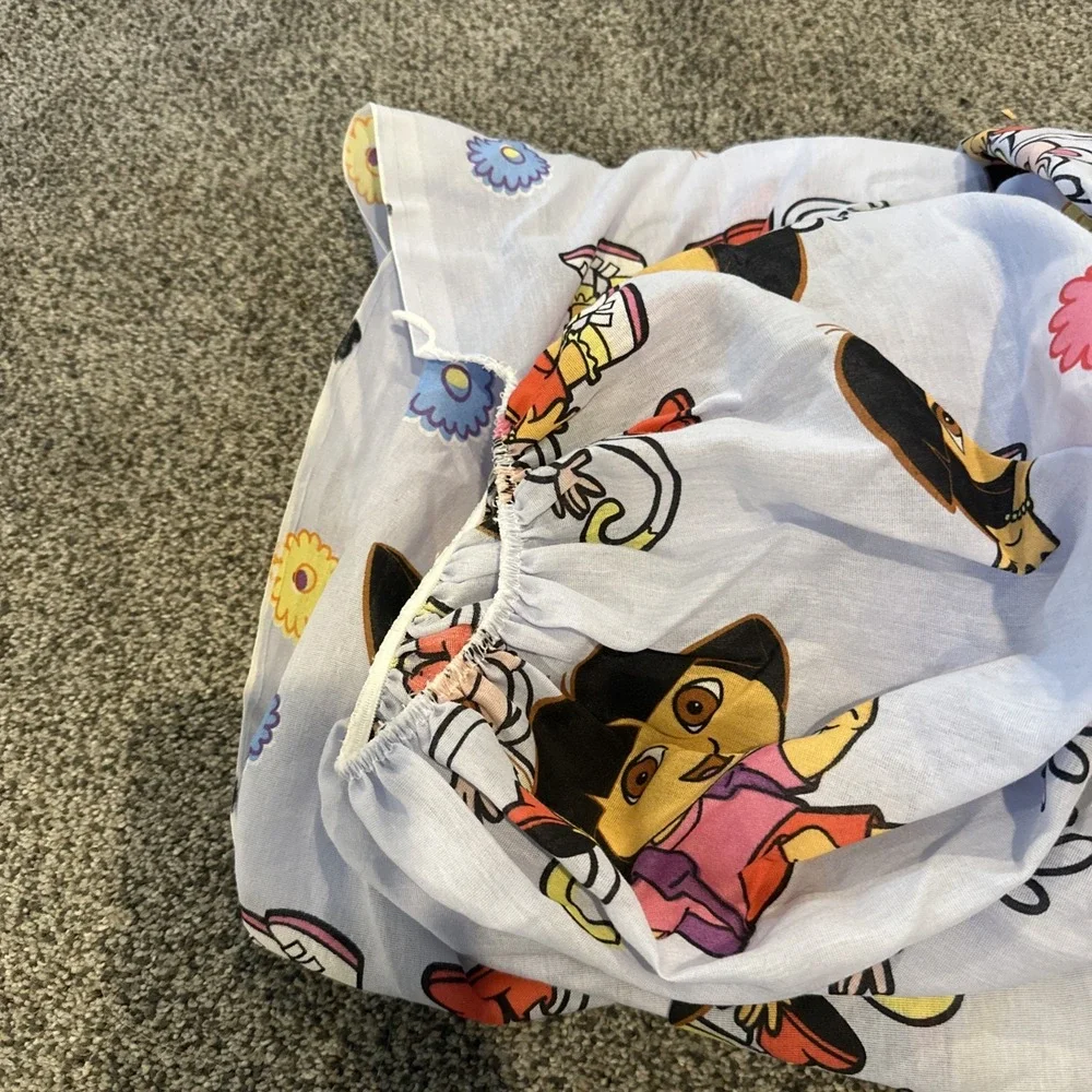 Vintage Dora Explore Sheet Set Dan River Fitted & Flat Y2K USA